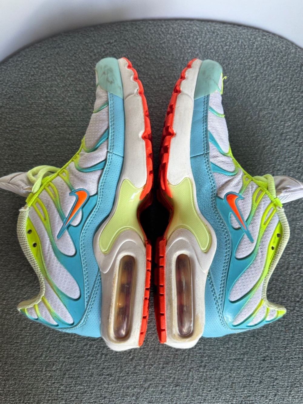 Nike Air TN Blue White Yellow Athletic Running Sneakers - Picture 9 of 10